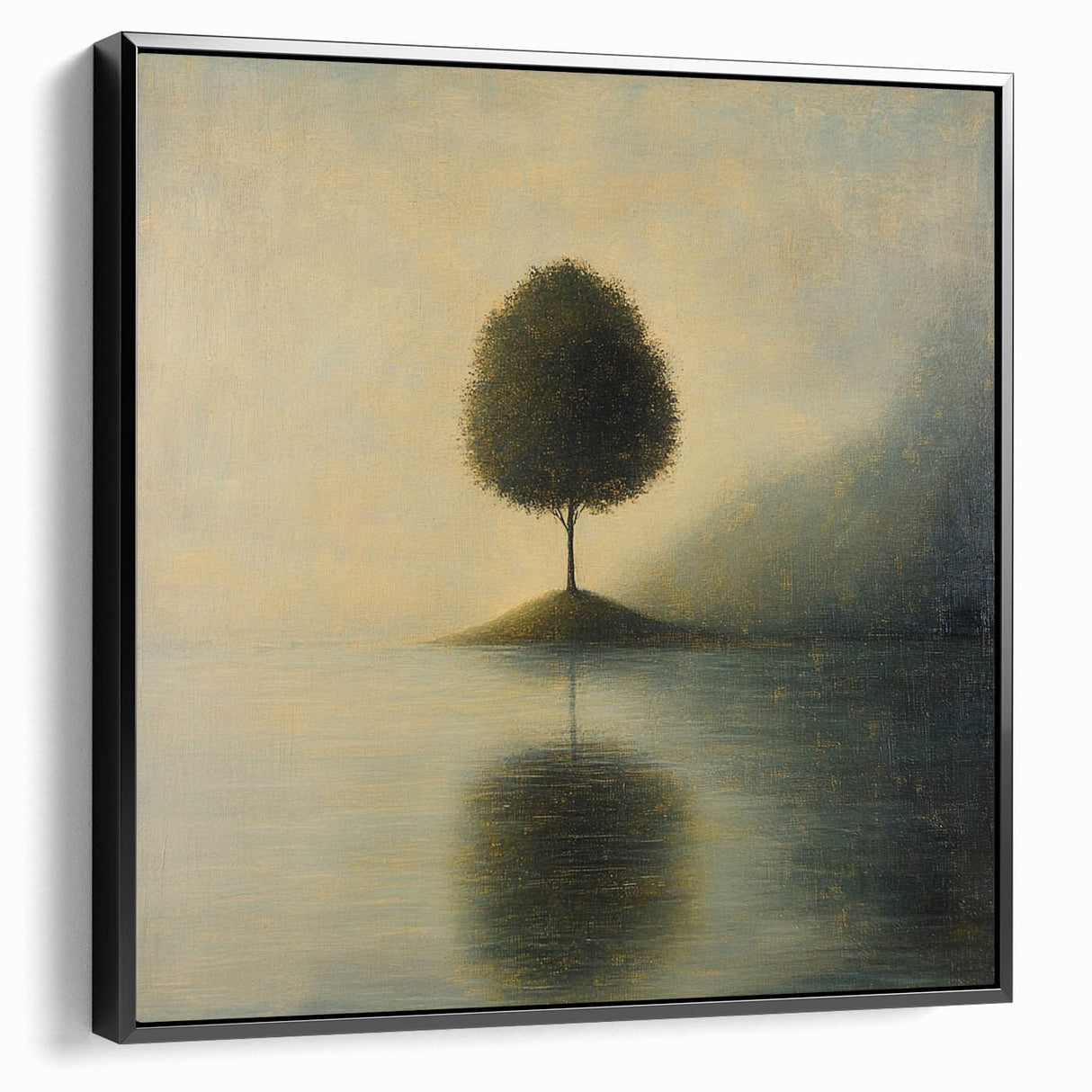 Solitary Tree Reflection – Minimalist Nature Art Print