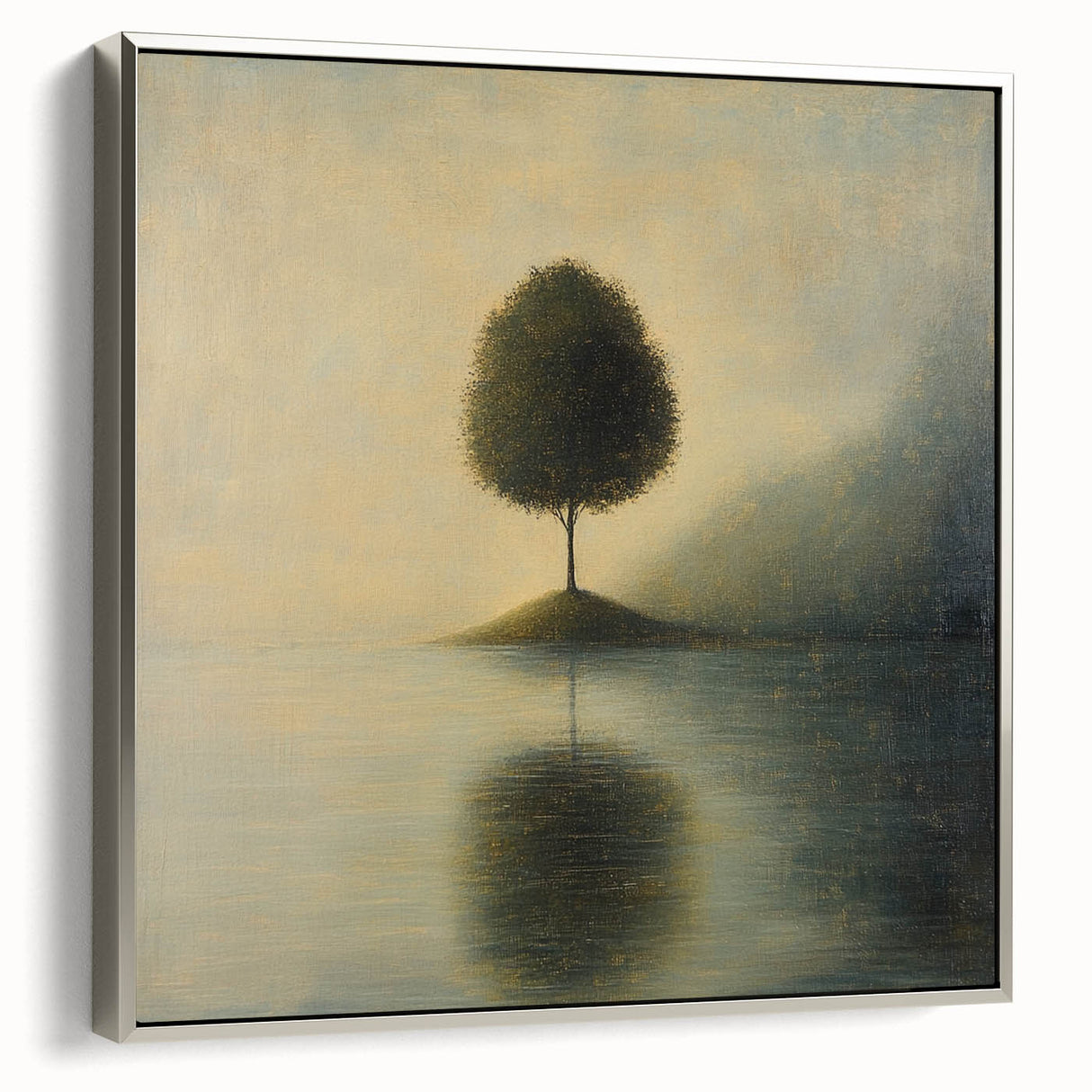Solitary Tree Reflection – Minimalist Nature Art Print