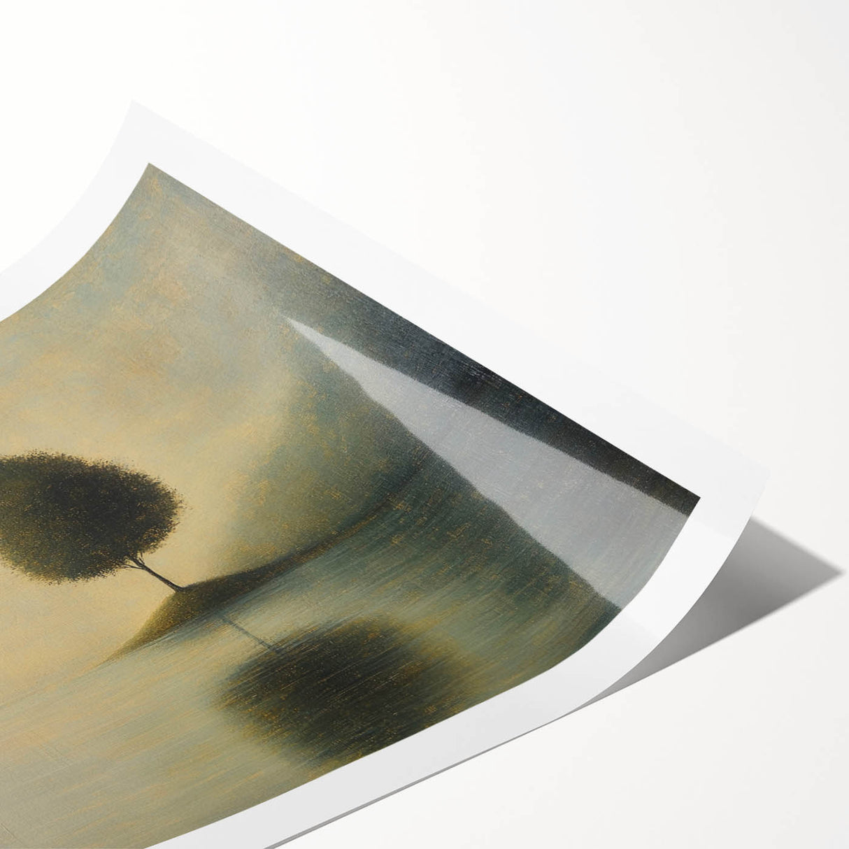 Solitary Tree Reflection – Minimalist Nature Art Print
