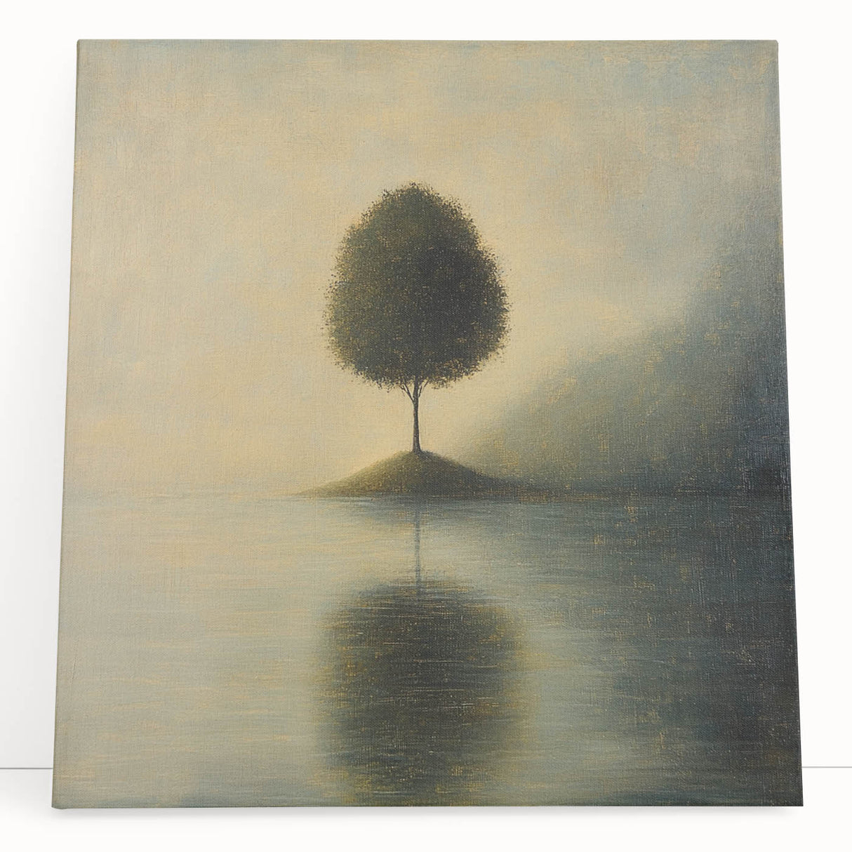 Solitary Tree Reflection – Minimalist Nature Art Print