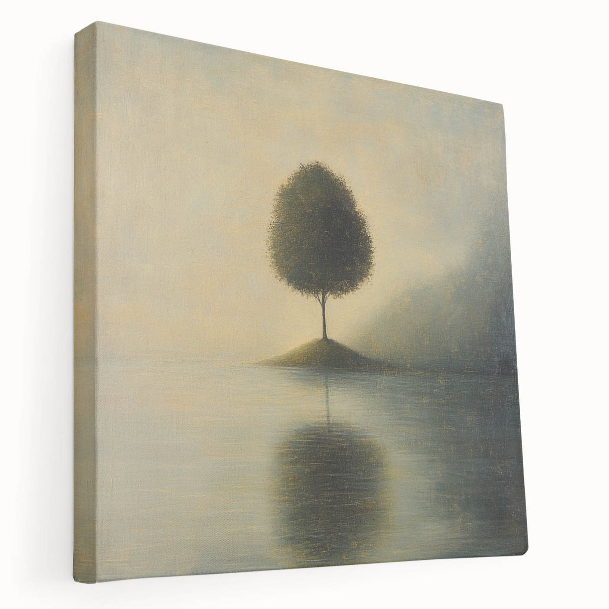 Solitary Tree Reflection – Minimalist Nature Art Print