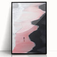 Black and White Minimalist Landscapes – Pink Shoreline Solitude
