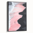 Black and White Minimalist Landscapes – Pink Shoreline Solitude