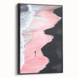 Black and White Minimalist Landscapes – Pink Shoreline Solitude