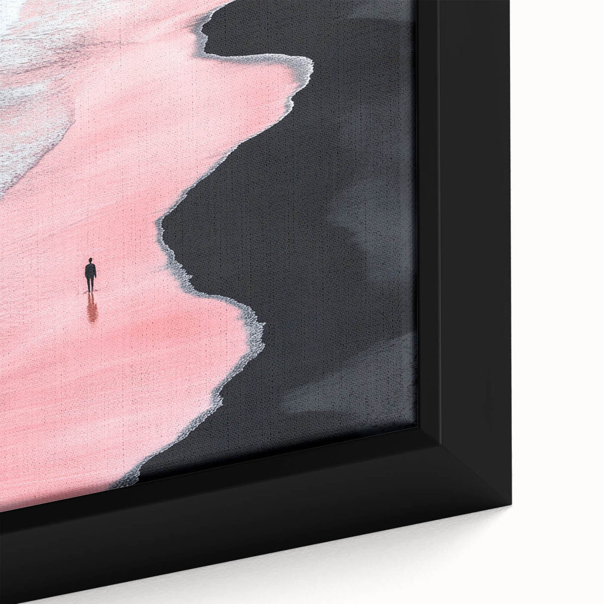 Black and White Minimalist Landscapes – Pink Shoreline Solitude