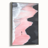 Black and White Minimalist Landscapes – Pink Shoreline Solitude
