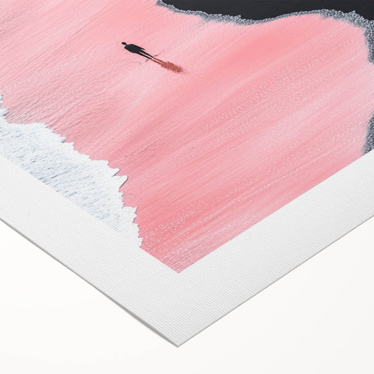 Black and White Minimalist Landscapes – Pink Shoreline Solitude