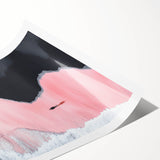 Black and White Minimalist Landscapes – Pink Shoreline Solitude