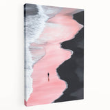 Black and White Minimalist Landscapes – Pink Shoreline Solitude