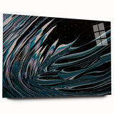 Fluid Acrylic Wall Decor - Modern Fluid Art Prints in Dark Blue Tones