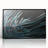 Fluid Acrylic Wall Decor - Modern Fluid Art Prints in Dark Blue Tones