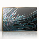 Fluid Acrylic Wall Decor - Modern Fluid Art Prints in Dark Blue Tones