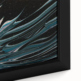 Fluid Acrylic Wall Decor - Modern Fluid Art Prints in Dark Blue Tones