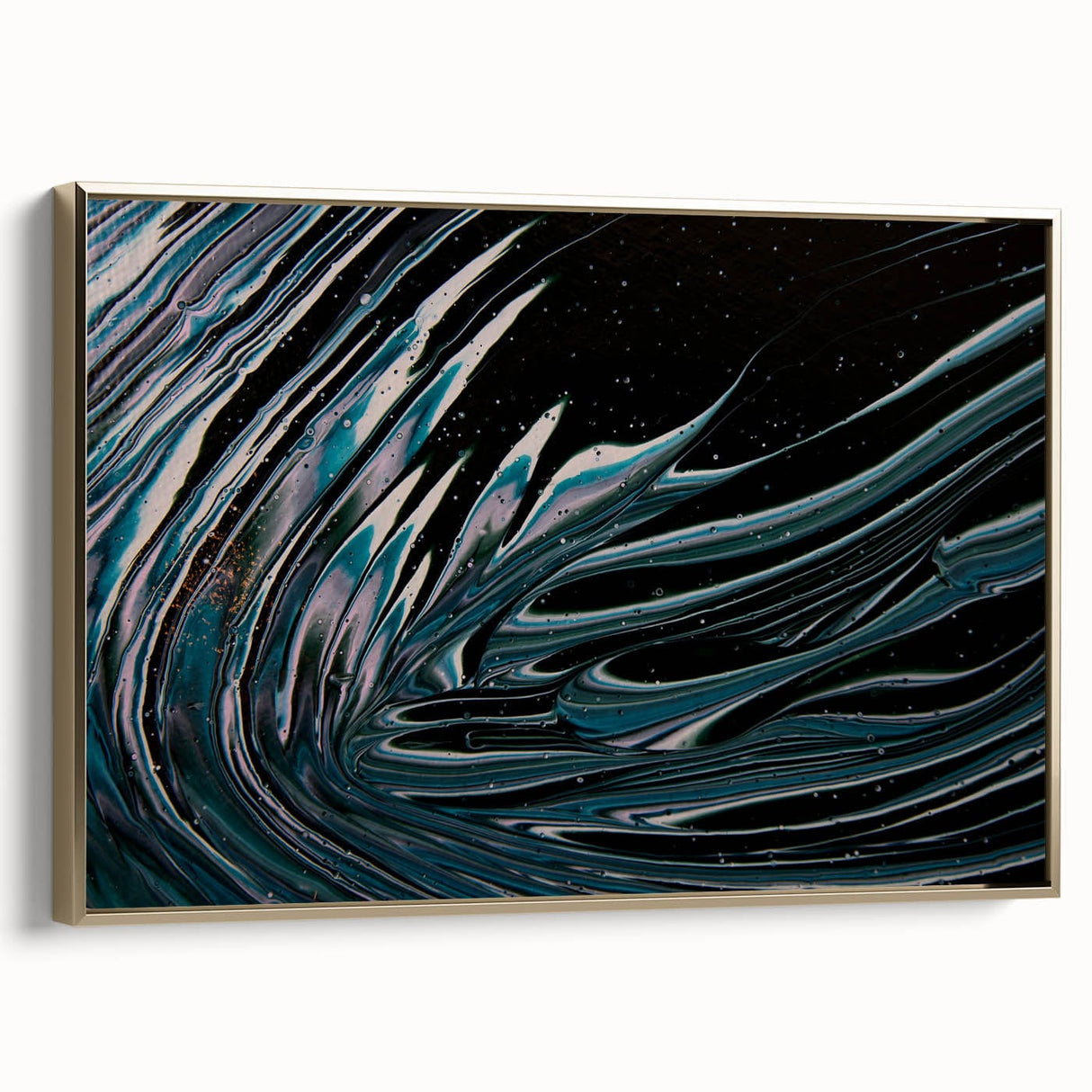 Fluid Acrylic Wall Decor - Modern Fluid Art Prints in Dark Blue Tones