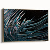 Fluid Acrylic Wall Decor - Modern Fluid Art Prints in Dark Blue Tones