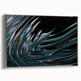 Fluid Acrylic Wall Decor - Modern Fluid Art Prints in Dark Blue Tones