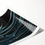 Fluid Acrylic Wall Decor - Modern Fluid Art Prints in Dark Blue Tones