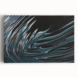Fluid Acrylic Wall Decor - Modern Fluid Art Prints in Dark Blue Tones