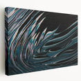 Fluid Acrylic Wall Decor - Modern Fluid Art Prints in Dark Blue Tones