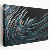 Fluid Acrylic Wall Decor - Modern Fluid Art Prints in Dark Blue Tones