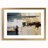 Gilded Depth – Contemporary Gold and Teal Abstract Wall Art