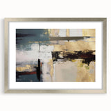 Gilded Depth – Contemporary Gold and Teal Abstract Wall Art
