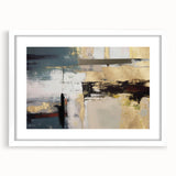 Gilded Depth – Contemporary Gold and Teal Abstract Wall Art