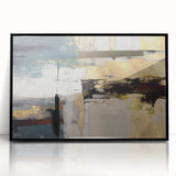 Gilded Depth – Contemporary Gold and Teal Abstract Wall Art