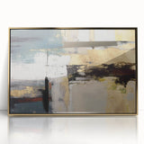 Gilded Depth – Contemporary Gold and Teal Abstract Wall Art