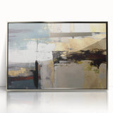 Gilded Depth – Contemporary Gold and Teal Abstract Wall Art