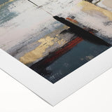 Gilded Depth – Contemporary Gold and Teal Abstract Wall Art