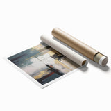 Gilded Depth – Contemporary Gold and Teal Abstract Wall Art