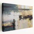 Gilded Depth – Contemporary Gold and Teal Abstract Wall Art