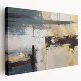 Gilded Depth – Contemporary Gold and Teal Abstract Wall Art