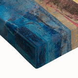 Geometric Moody Modern Wall Art - Abstract Blue & Gold Collage