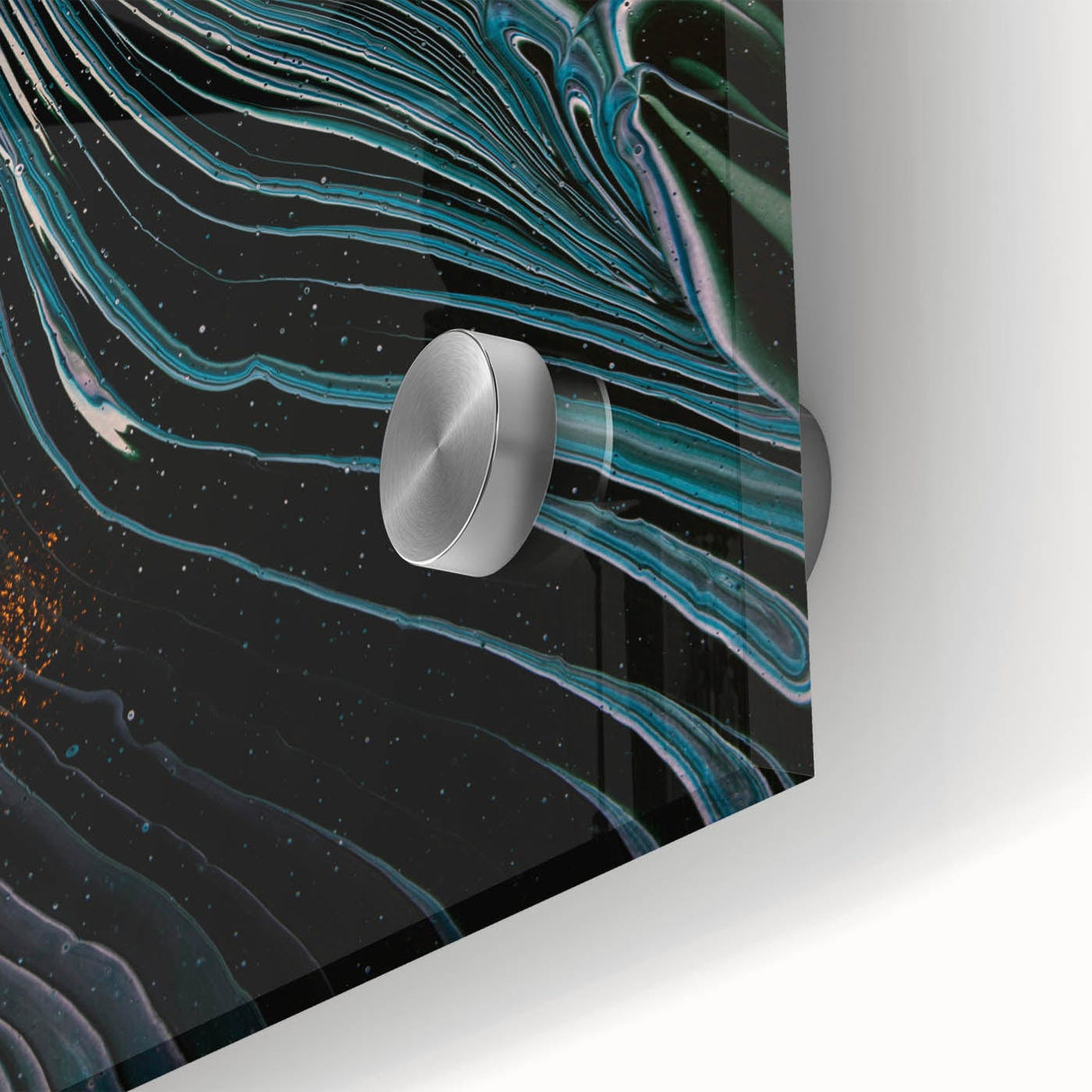 Fluid Abstract Wall Art - Contemporary Fluid Art Pieces Dark Teal