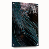 Fluid Abstract Wall Art - Contemporary Fluid Art Pieces Dark Teal
