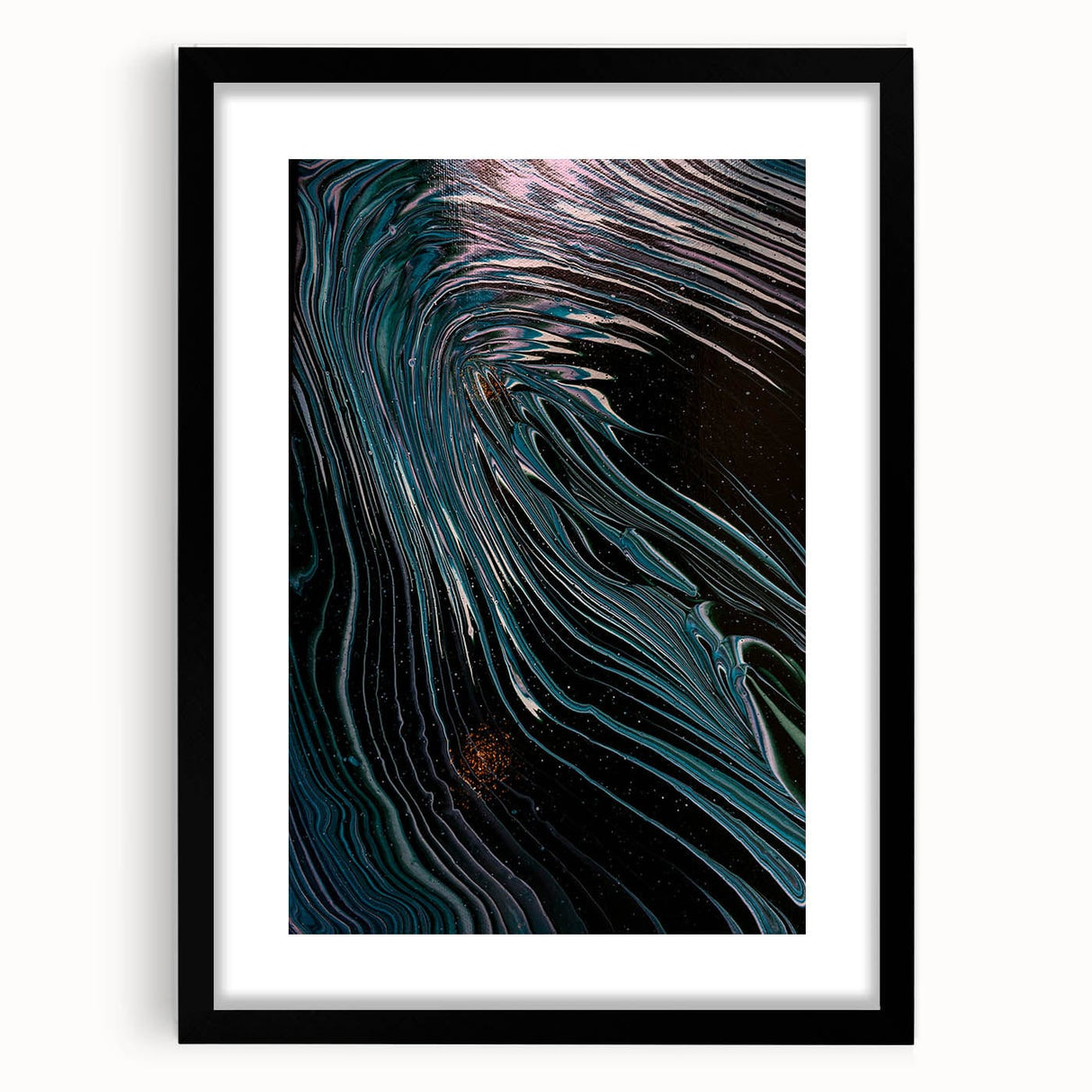 Fluid Abstract Wall Art - Contemporary Fluid Art Pieces Dark Teal