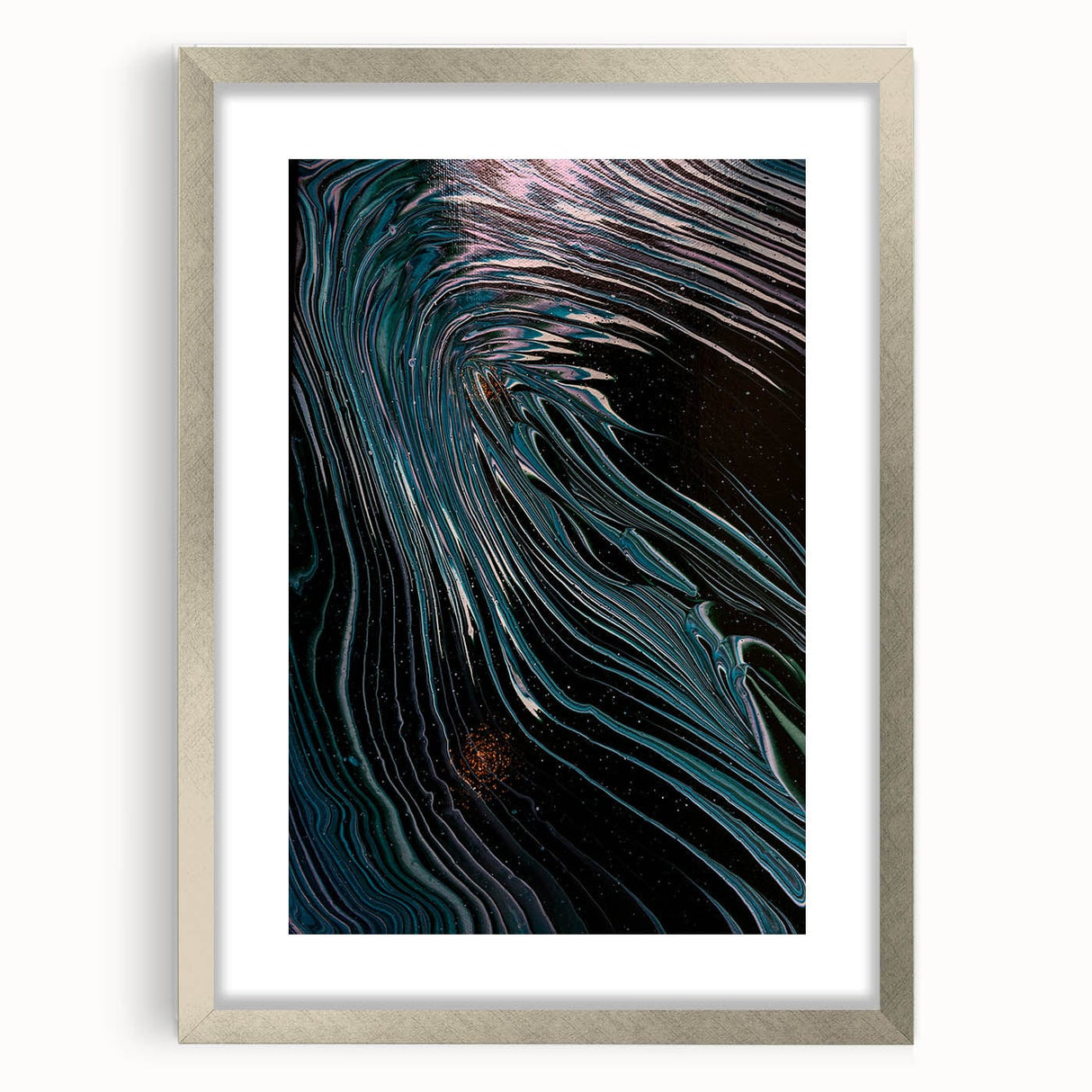 Fluid Abstract Wall Art - Contemporary Fluid Art Pieces Dark Teal