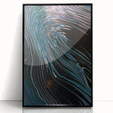 Fluid Abstract Wall Art - Contemporary Fluid Art Pieces Dark Teal