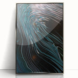 Fluid Abstract Wall Art - Contemporary Fluid Art Pieces Dark Teal
