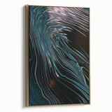 Fluid Abstract Wall Art - Contemporary Fluid Art Pieces Dark Teal