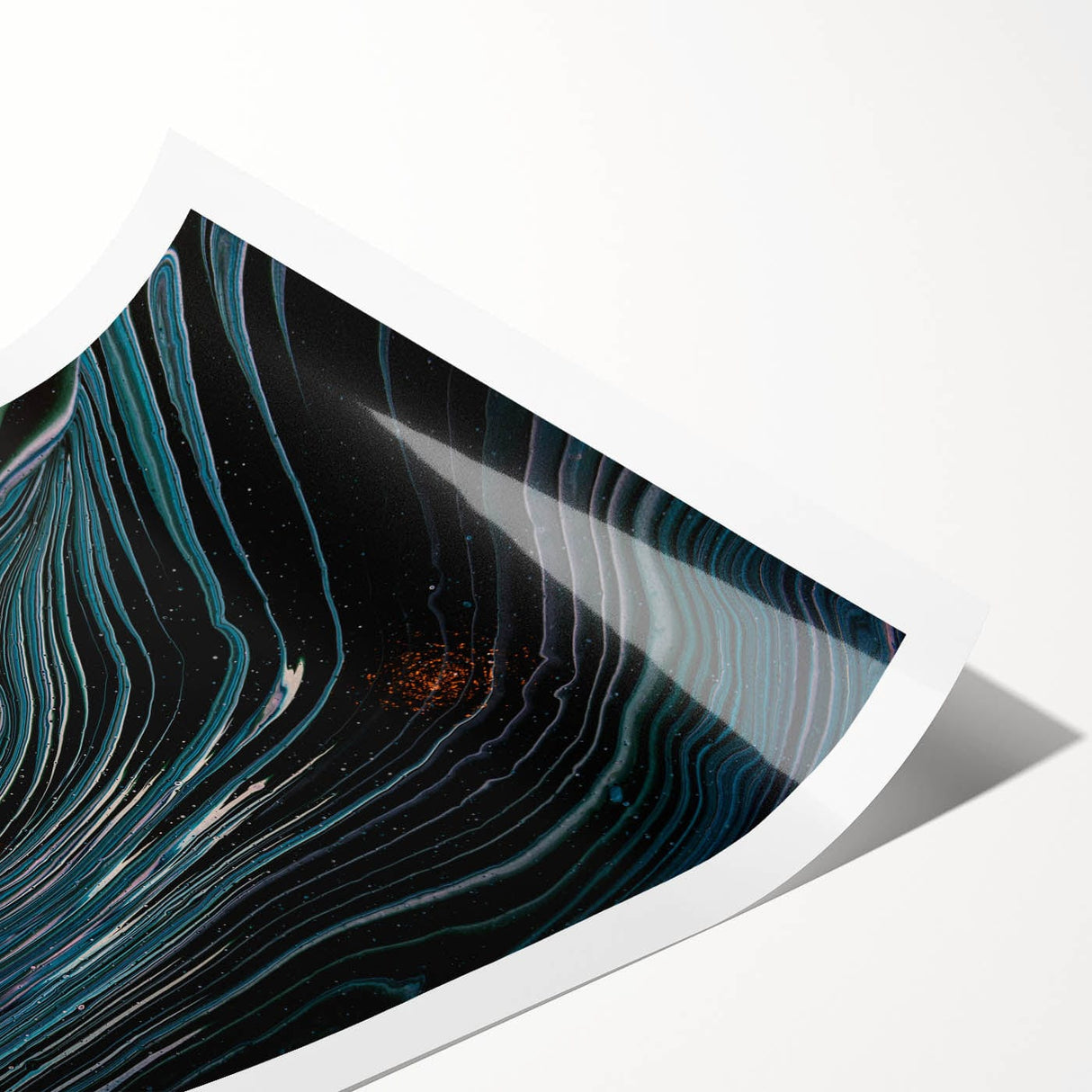 Fluid Abstract Wall Art - Contemporary Fluid Art Pieces Dark Teal