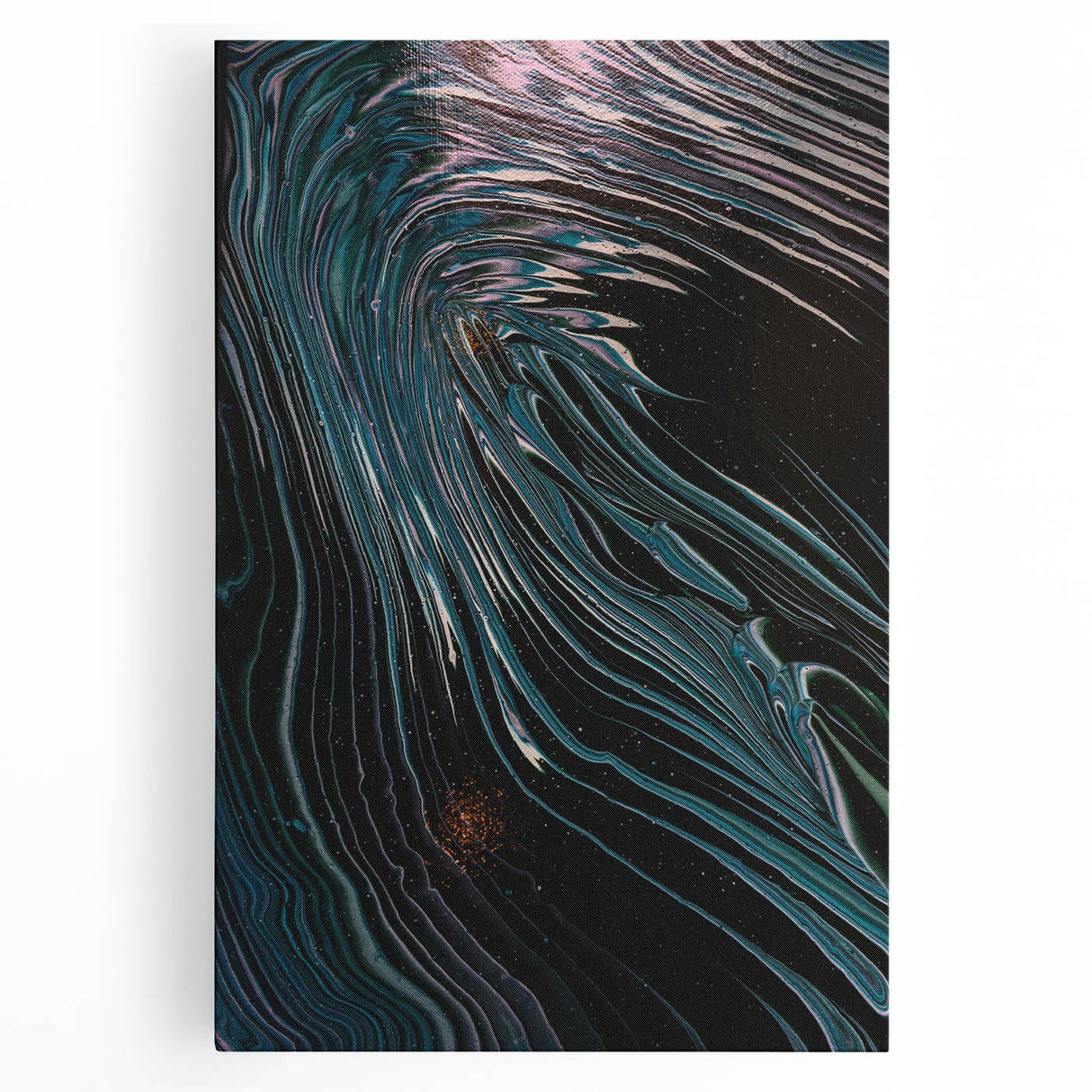 Fluid Abstract Wall Art - Contemporary Fluid Art Pieces Dark Teal