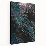 Fluid Abstract Wall Art - Contemporary Fluid Art Pieces Dark Teal
