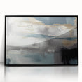 Whispers of Fog – Teal and Gray Abstract Wall Art with Gold Hues