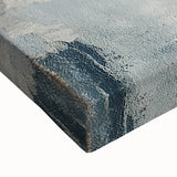 Whispers of Fog – Teal and Gray Abstract Wall Art with Gold Hues