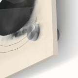 Abstract Geometric Framed Art – Minimalist Black and White Circle Print