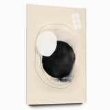 Abstract Geometric Framed Art – Minimalist Black and White Circle Print