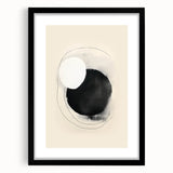 Abstract Geometric Framed Art – Minimalist Black and White Circle Print